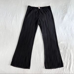 VICTORIAS SECRET/ sheer black micro-pleat pants
